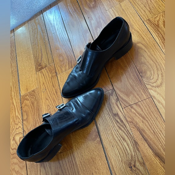 L'INTERVALLE Black Leather Double Buckle Oxfords - Picture 5 of 8